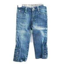 Osh Kosh Vintage Blue Jeans 2T 2 Jean Pants Adjustable Waist Snap Floral Jeans