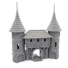 Fantasy Gatehouse for Mordheim Castle Scenery 28mm Terrain Wargame AoS WFB QP3D
