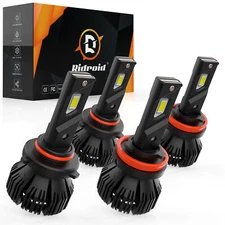 4x 9005 H11 Combo LED Headlight High Low Beam Bulbs Kit 6000K White Bright Lamps