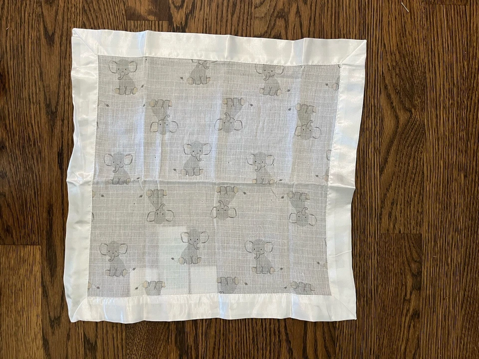 Manta de seguridad para bebé Aden + Anais amarillo blanco elefante Lovey borde satinado ¡NUEVA! Foto 2 de 3