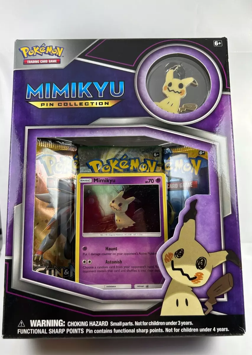 Opening a Pokemon Mimikyu Pin Collection Box of Pokemon Cards