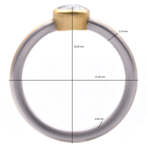 Meister Trauringe Bicolor Diamant Solitär Ring in 950er PT/ 900er GG Gr. 54 - Bild 8 von 8