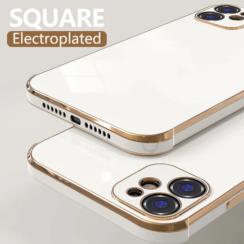 For iPhone 17 Pro Max 16 15 14 13 12 Plating TPU Shockproof Silicone Case Cover