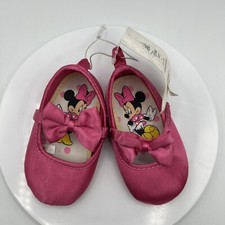 Minnie Mouse Solid Pink with Bow COSTUME BABY SHOES 12-18 Months Disney Store