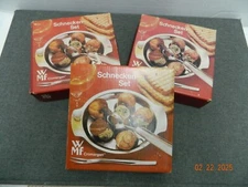 lot 3 WMF CROMARGAN Schnecken Snail Escargot Set Tong & Plate SET# 06 6915 6040
