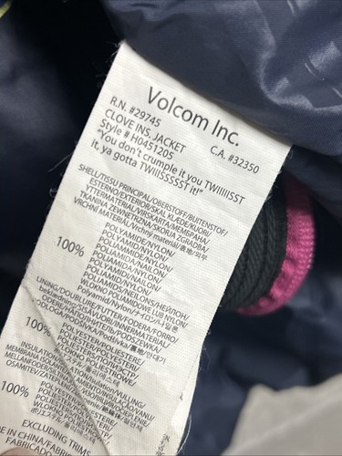 VOLCOM Women’s Hooded Snowboard Jacket XL Purple Black Thermonite Let It Storm - Picture 15 of 21