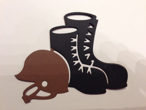 8 Military Boots And Helmet Die Cuts,Scrapbook,card,party,topper,Confetti - Picture 2 of 3