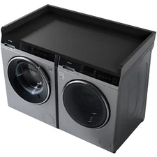 Washer Dryer Countertop - 54"D x 27.5"W Solid Wood Laundry Topper, Black