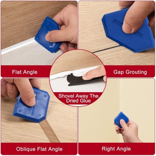 Caulk Gun Kit Smooth Silicone Remover Tool Sealant Finishing Grout Scraper Joint - Picture 4 of 6