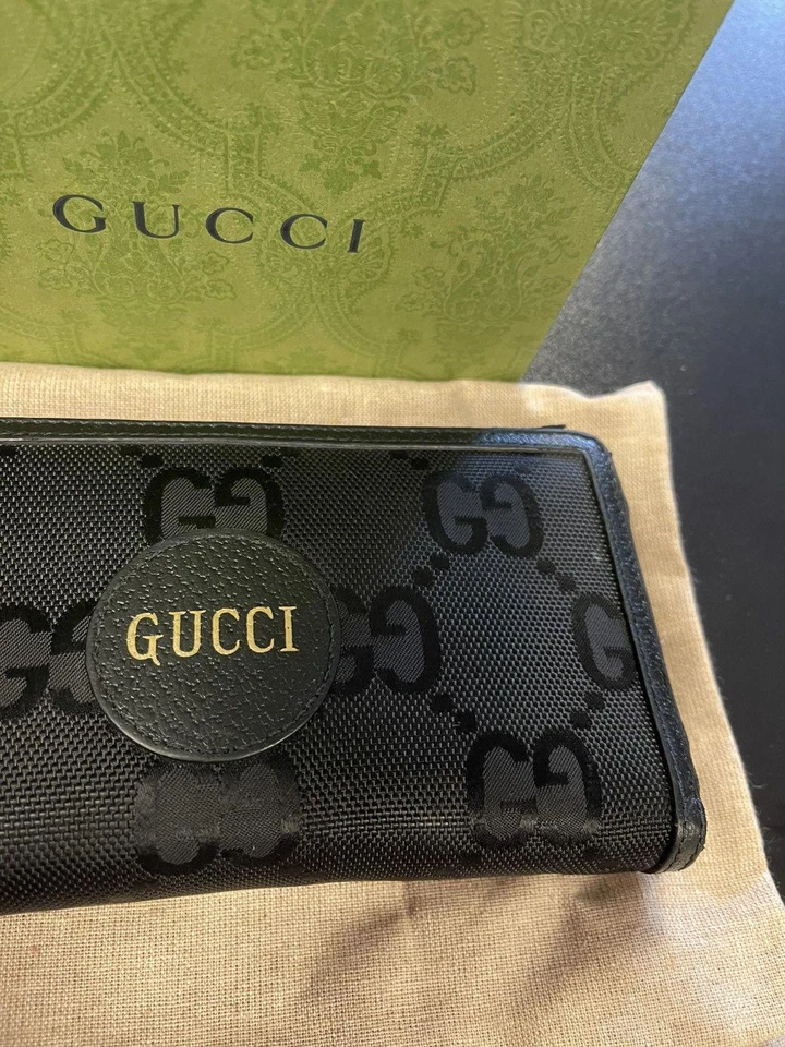 Cartera Larga Gucci Logo Off The Grid Nylon/Cuero Negra Foto 3 de 4