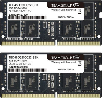 TEAMGROUP Elite DDR4 16GB (2x8GB) 3200MHz CL22 Unbuffered Non-ECC