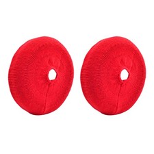 2Pcs Red Anti-dust Velour Fabric Case Cover For On-ear Over-ear Headphones aa