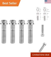 M10 Titanium Flange Bolts 40mm Set of 4 - Corrosion Resistant, Hex Head Design