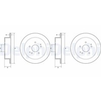 2X Delphi 284Mm Bremsscheiben Hinten Passend FüR KG Mobility Korando Tivoli Torr