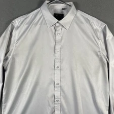 Flex Men's Luxury Collection Dress Shirt XL White  Button up Designed In Italy