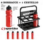 SPORTIKA SET: Bottle basket + 6 bottles x football volleyball basketball football