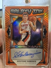 Galaxy Ink Arvydas Sabonis #/99 Auto Obsidian Panini Orange Trailblazer SP Rare