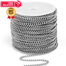 66FT Stainless Steel Curb Chains Roll 3mm 3.0mm width,
