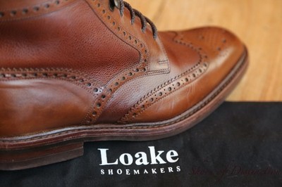 Loake 1880 Bosworth Brown Grain Leather Derby Brogue Boots Shoes UK 7 F US 8