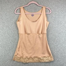 Spandex Sara Blakely shape wear tank L lace trim slimming tummy control
