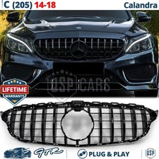 GRIGLIA PER Mercedes Classe C W205 C205 S205 14-18 Calandra Nero Lucido GT-R AMG