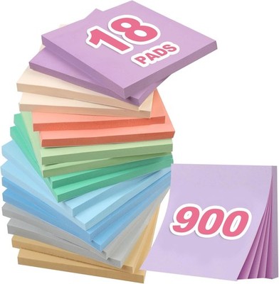 Joyberg 18 Pads Sticky Notes, 3x3� Aesthetic Sticky Notes, 9 Colors