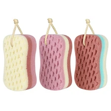 KECUCO 3 Pcs Bath Sponge for Women, Men, Kids, Sponge Loofah Body Scrubber Sh...