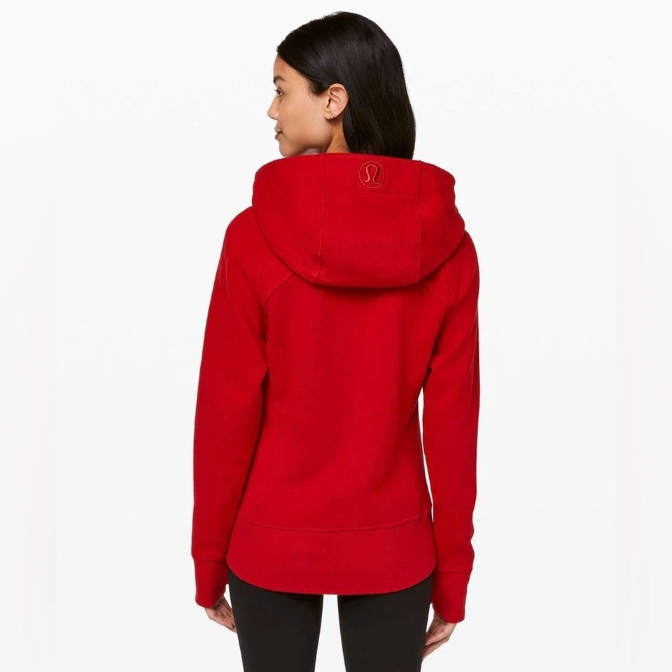 Sudadera con capucha de buceo Lululemon algodón claro polar cremallera completa rojo oscuro para mujer talla 16 Foto 2 de 4