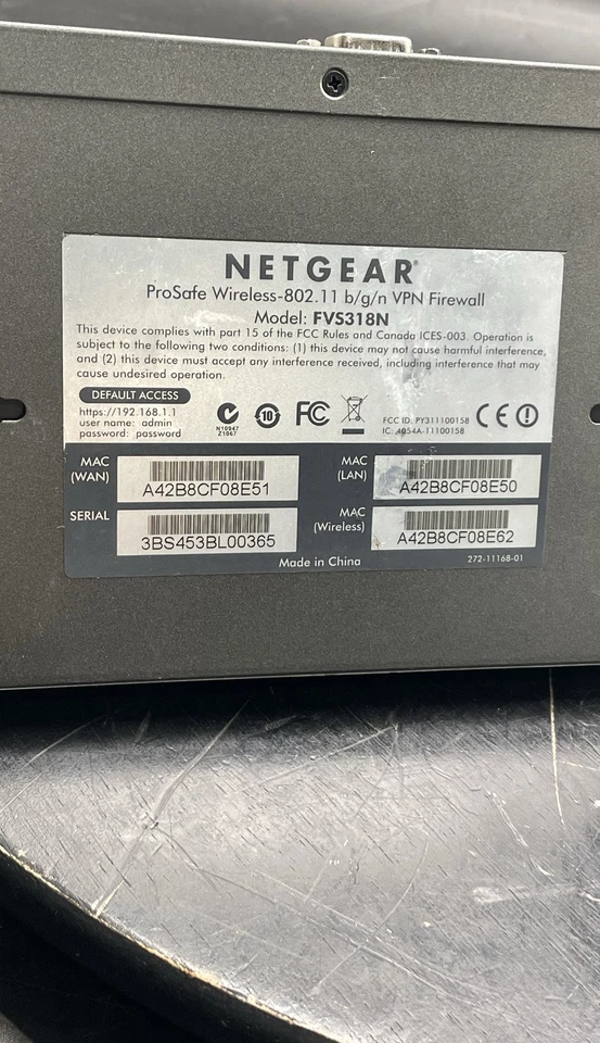 Netgear ProSafe FVS318N 无线 802.11 b/g/n VPN 防火墙路由器安全单元  — 第 4/4 张图片