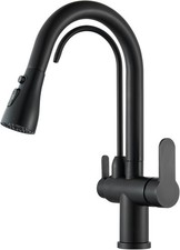3 Way Kitchen Filter Tap Pull Out Spray Black Hot Cold Drinking Water Sink Mixer