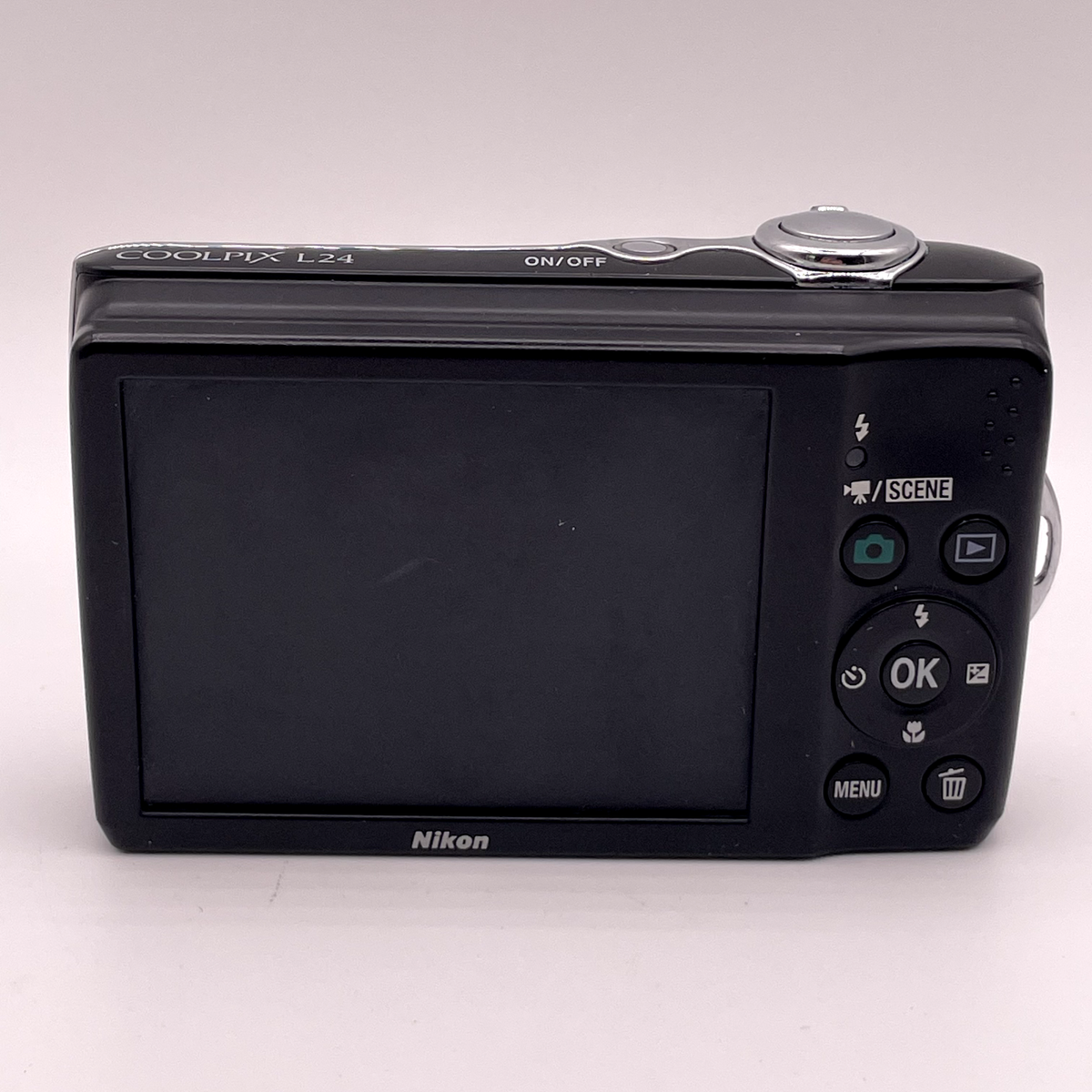 Nikon Coolpix L24 Digital Camera – Black – Battery Cover Damaged