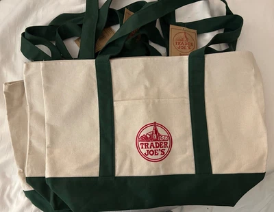 TRADER JOE'S Trader Joe’s Tote Bag 2025 holiday edition. Classic Trader Joe’s large tote bag
