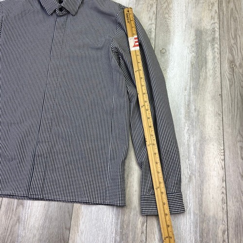 Rapha Shirt Mens Medium Black White Gingham Check Button Up Long Sleeve Men - Picture 7 of 13