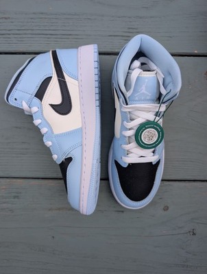 Nike Air Jordan 1 Mid Ice Blue Junior Kinder NEU UK 4,5