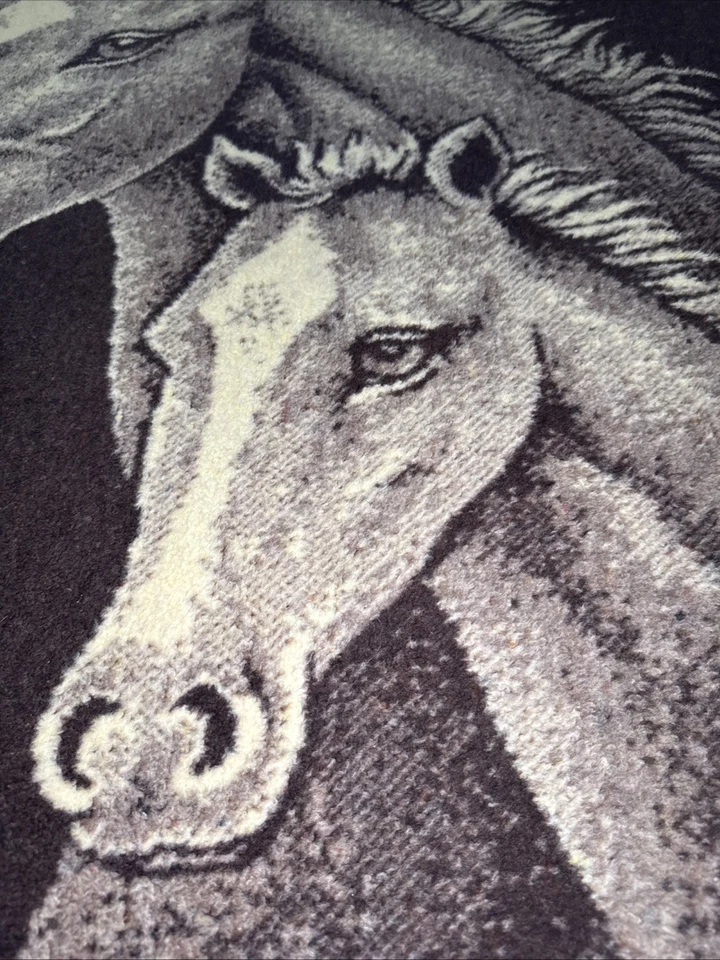 Manta Cabeza Caballo Vintage Reversible Ecuestre Occidental Sin Etiqueta 55x78 Foto 3 de 4