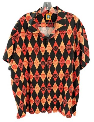 Ben Cooper X Vixen Micheline Pitt Men s Button Down Halloween Shirt 3X Cat Witch