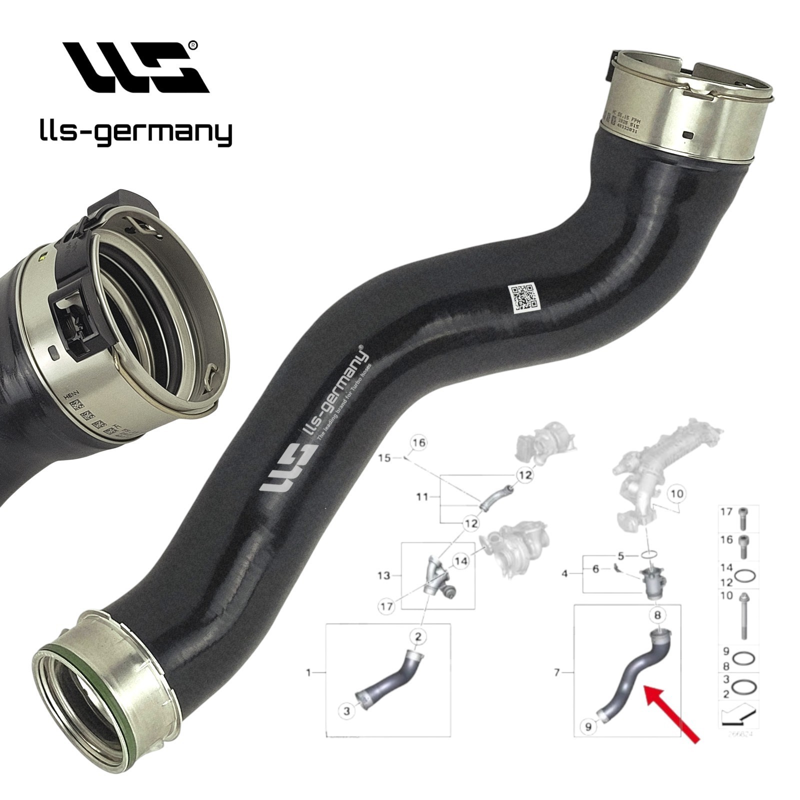 OE Quality Turbo Hose Charge Air Hose for BMW X1 E84 xDrive25d 11618510863