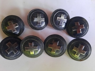 Red Cross Vintage Collectible Metal Uniform Buttons Lot of 8 Rare Historical Set