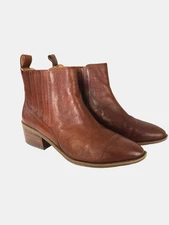 Crown Vintage Tawny Brown Tan Ankle Boots Women’s 9M Boho Western Cowgirl Staple
