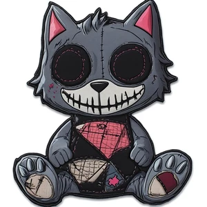 Voodoo Cat Doll Black Magic Rituals Self Adhesive Vinyl Sticker