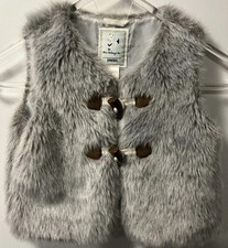 Gymboree Girls Faux Fur Vest Size S (5-6) Gray