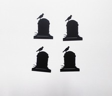 Halloween Tombstone w/crow set of 4 Die Cuts Card Making/scrapbooking