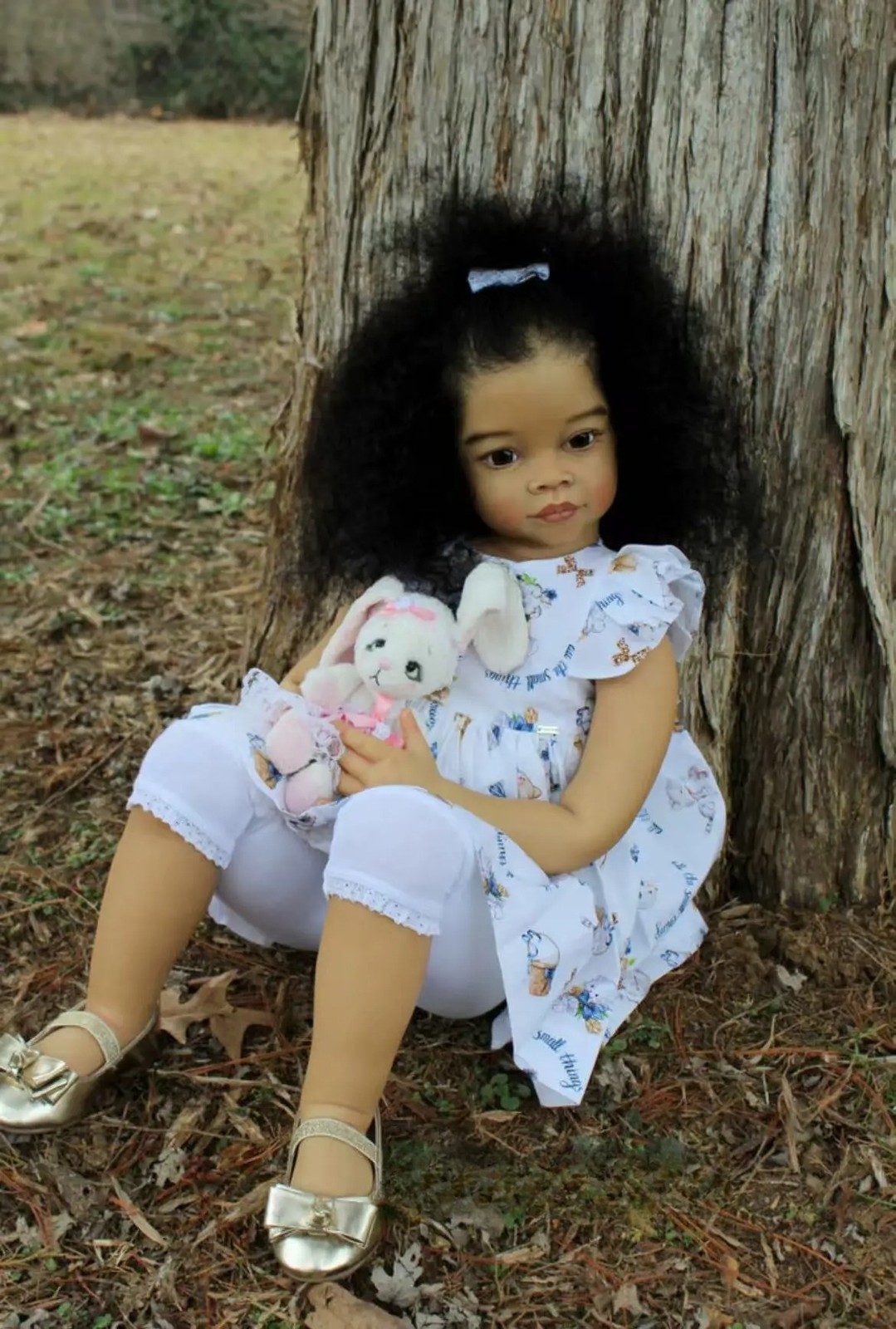 Lifelike 28IN Reborn Baby Doll Dark Skin Toddler Girl Rooted Afro Hair Kids Gift