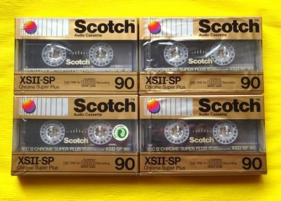 4x SCOTCH XSII-SP 90 Chrome Super Plus Cassette Tapes 1990-1993 + OVP + SEALED +