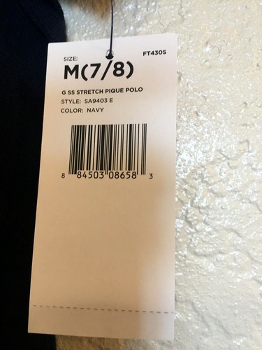 French Toast Girls' Stretch Pique Polo - Navy Color - Size M 7/8 - Picture 3 of 3