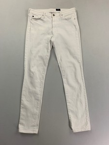 Adriano-Goldschmied-Women-039-s-White-The-Prima-Mid-Rise-Cigarette-Jeans-Size-27
