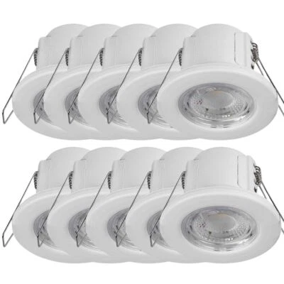 V-TAC 40X 5W Fire Rated LED Dimmable Down light Spot lights IP65 white COOL WHITE 4000