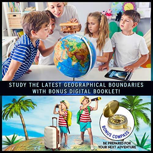 Interactive World Globe for Adults - Large 13 Inch Globe with Stand - Earth - Picture 5 of 7