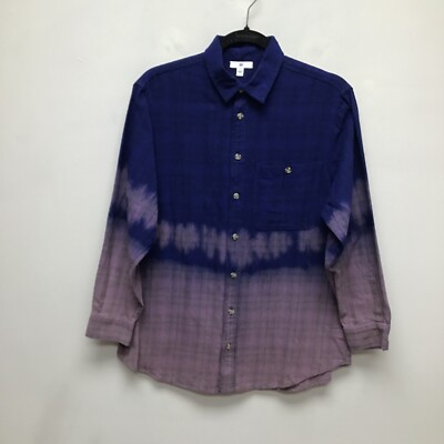 BP Be Proud Unisex Adult Gender Inclusive Navy Dip Dye Flannel Shirt XS New