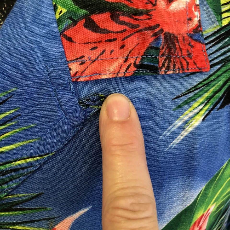 Vtg 80's Esprit Sport FLORAL Hawaiian Rayon RETRO SURFER LOOP Collar Camp Shirt - Image 3 of 4